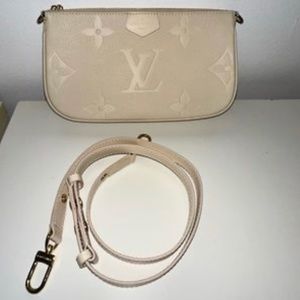 Louis Vuitton Larger Multi Pochette Cream Monogram Empreinte Leather